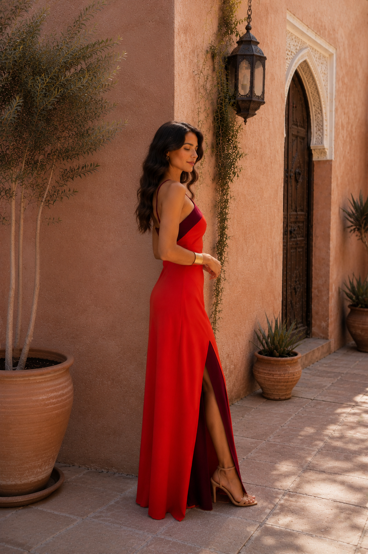 Gaëlle | Robe Longue Halter avec Fente