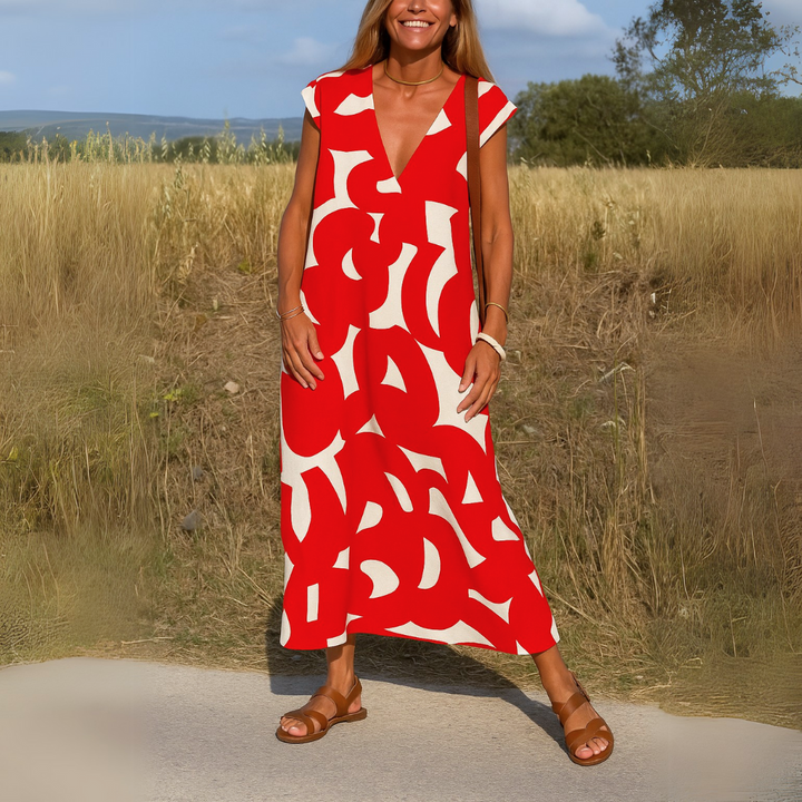Eithne - V-Neck Flowing Dress