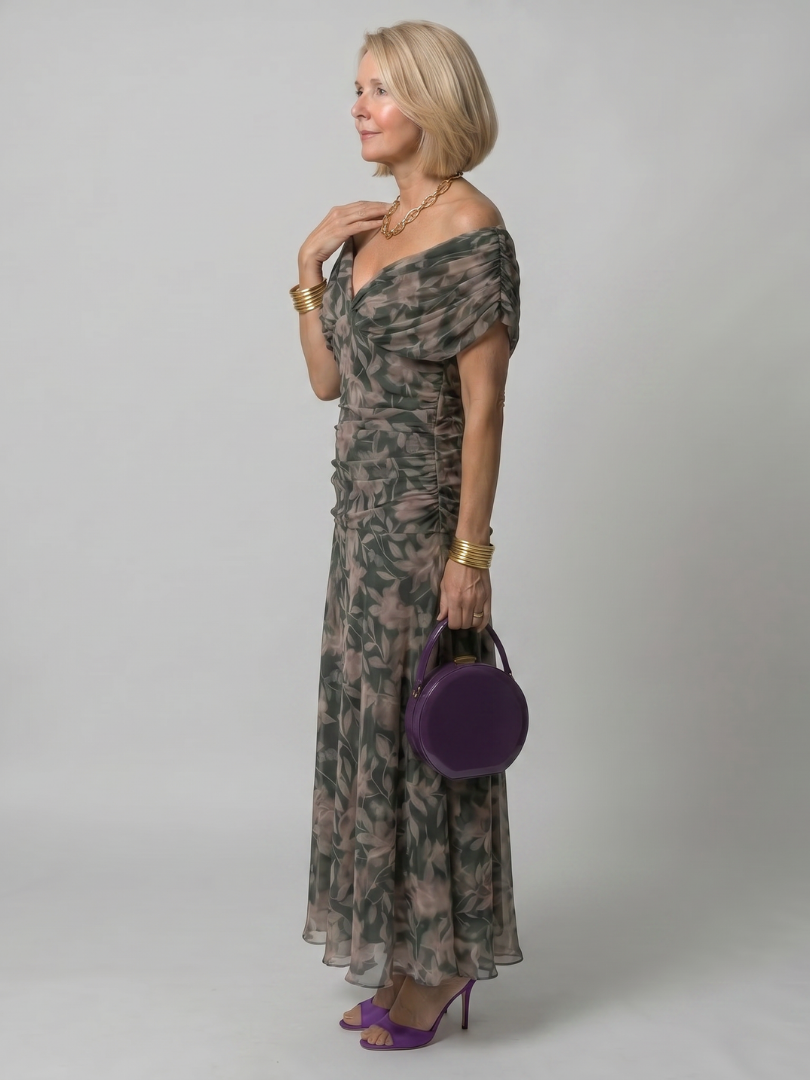 Axelle | Robe Midi Fleurie Aquarelle