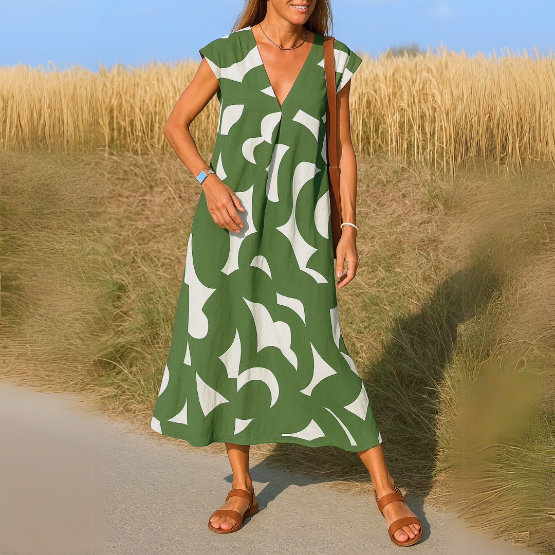 Eithne - V-Neck Flowing Dress