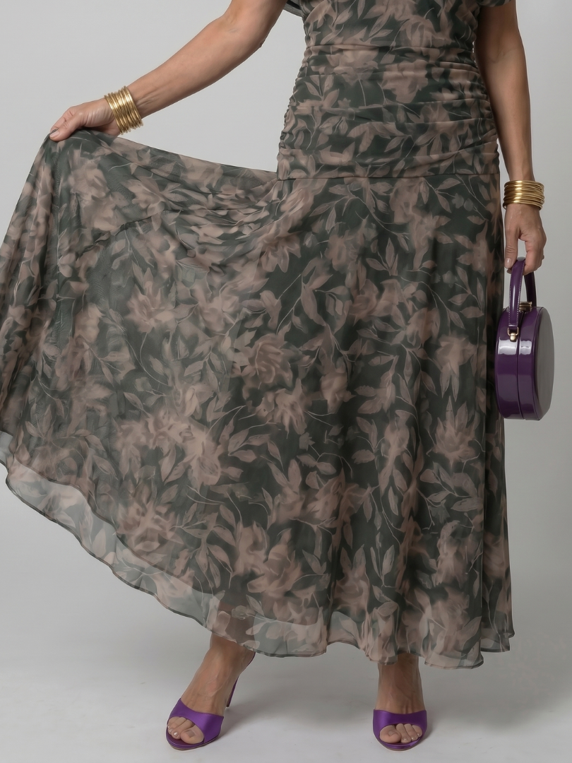 Axelle | Robe Midi Fleurie Aquarelle