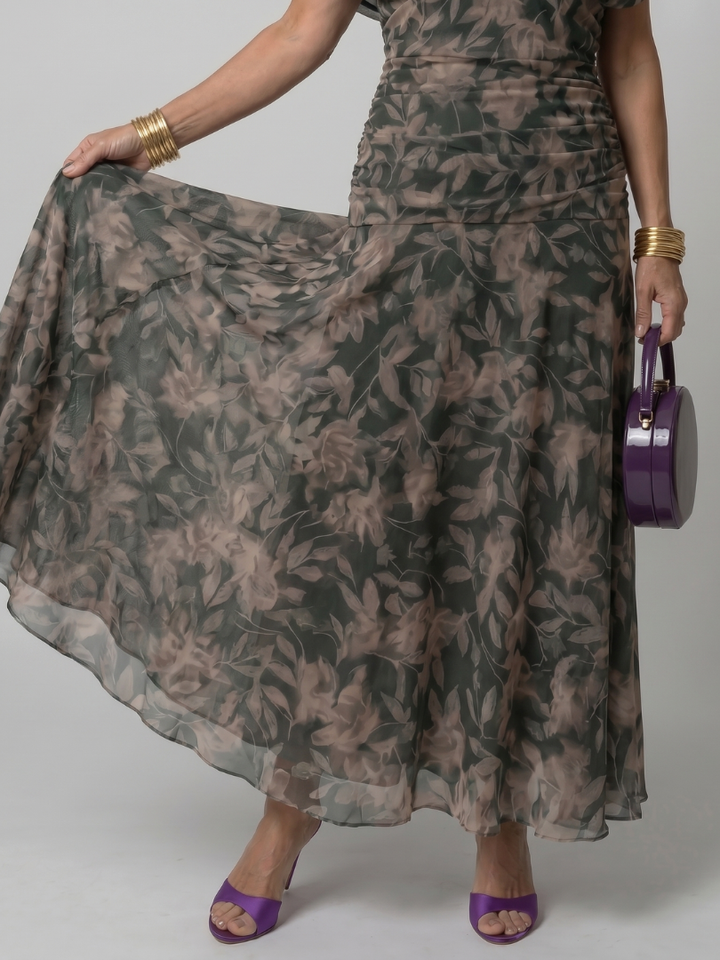 Axelle | Robe Midi Fleurie Aquarelle