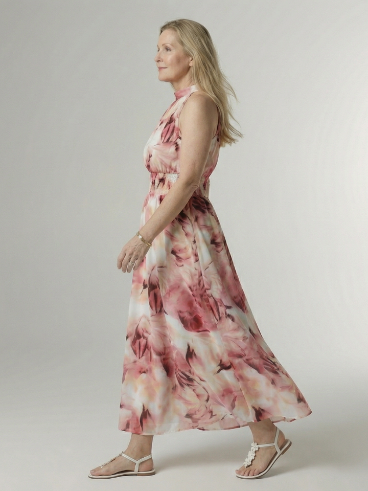 Béatrice | Robe Maxi Fleurie Dos-Nu