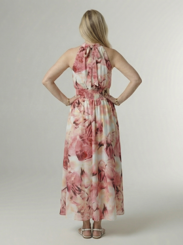 Béatrice | Robe Maxi Fleurie Dos-Nu