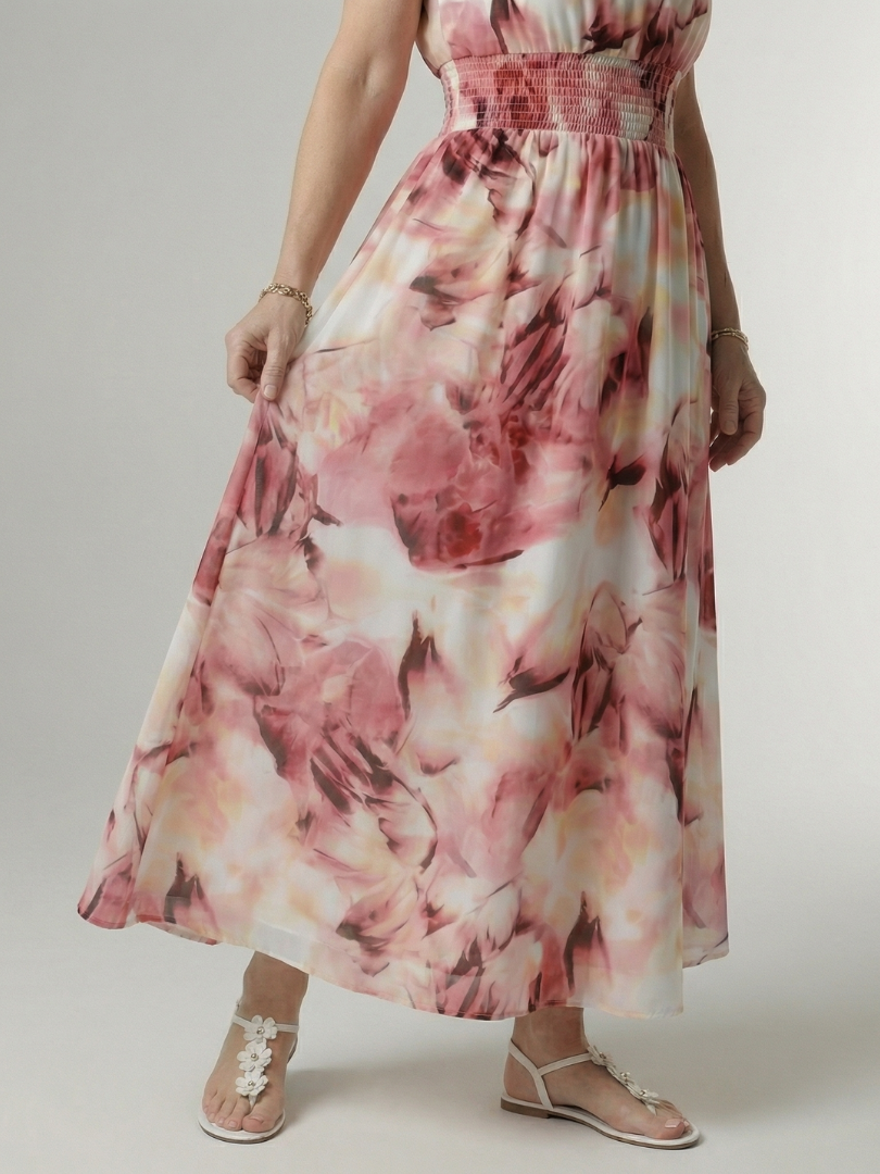 Béatrice | Robe Maxi Fleurie Dos-Nu