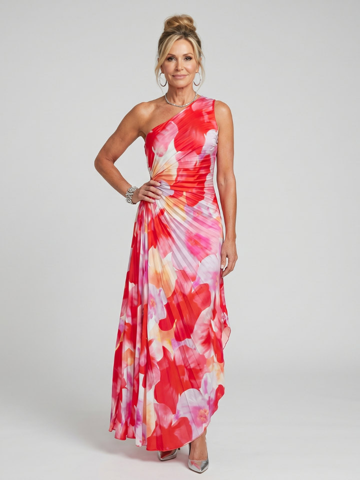 Camille | Robe Maxi Plissée Fleurie