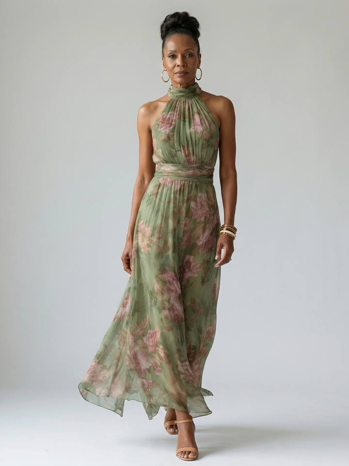 Manon | Robe Maxi en Mousseline Fleurie