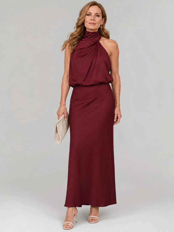 Maud | Robe Maxi en Satin Dos-Nu