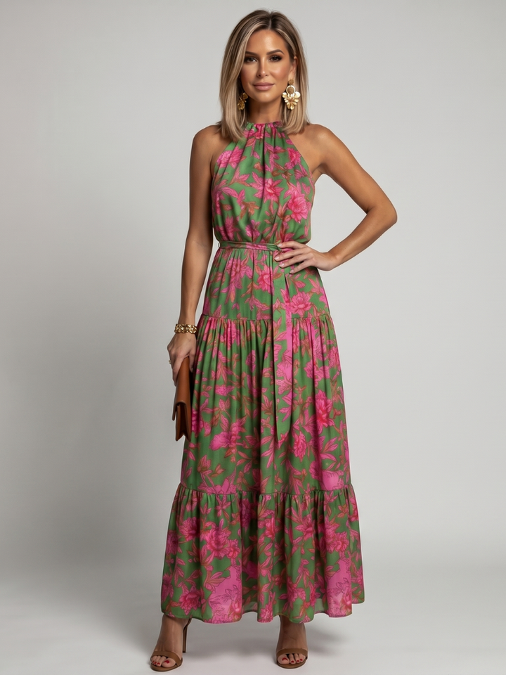 Wilhelmine | Robe Midi Fleurie Tropicale