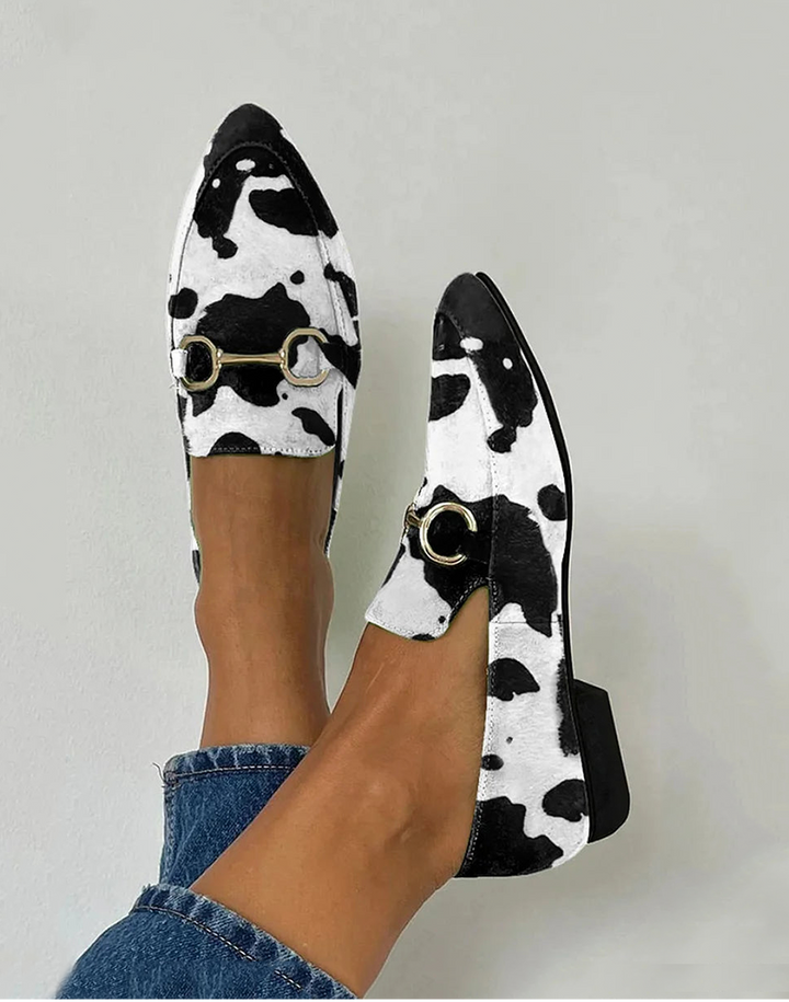 Ciara - Printed Buckle Moccasins