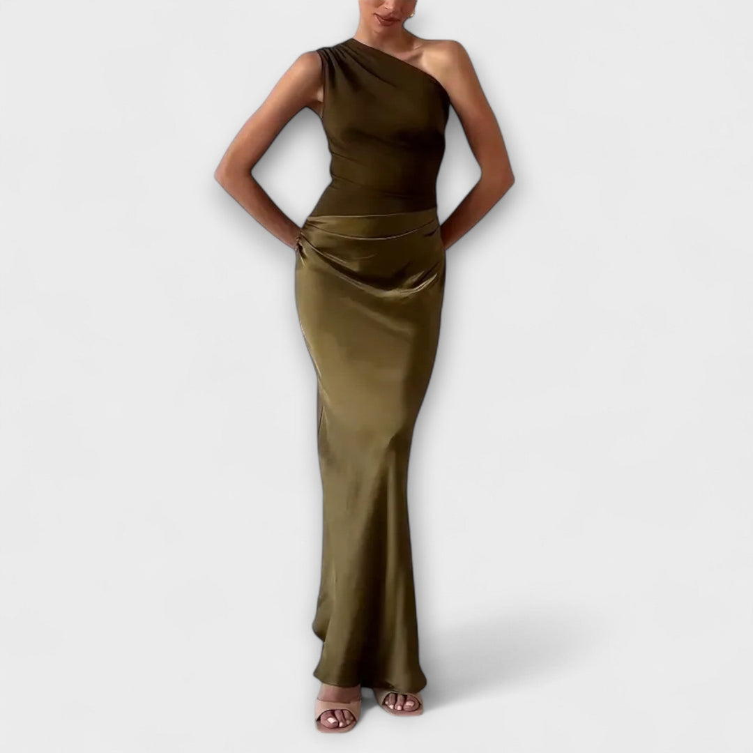Dervla - Asymmetrical Satin Dress