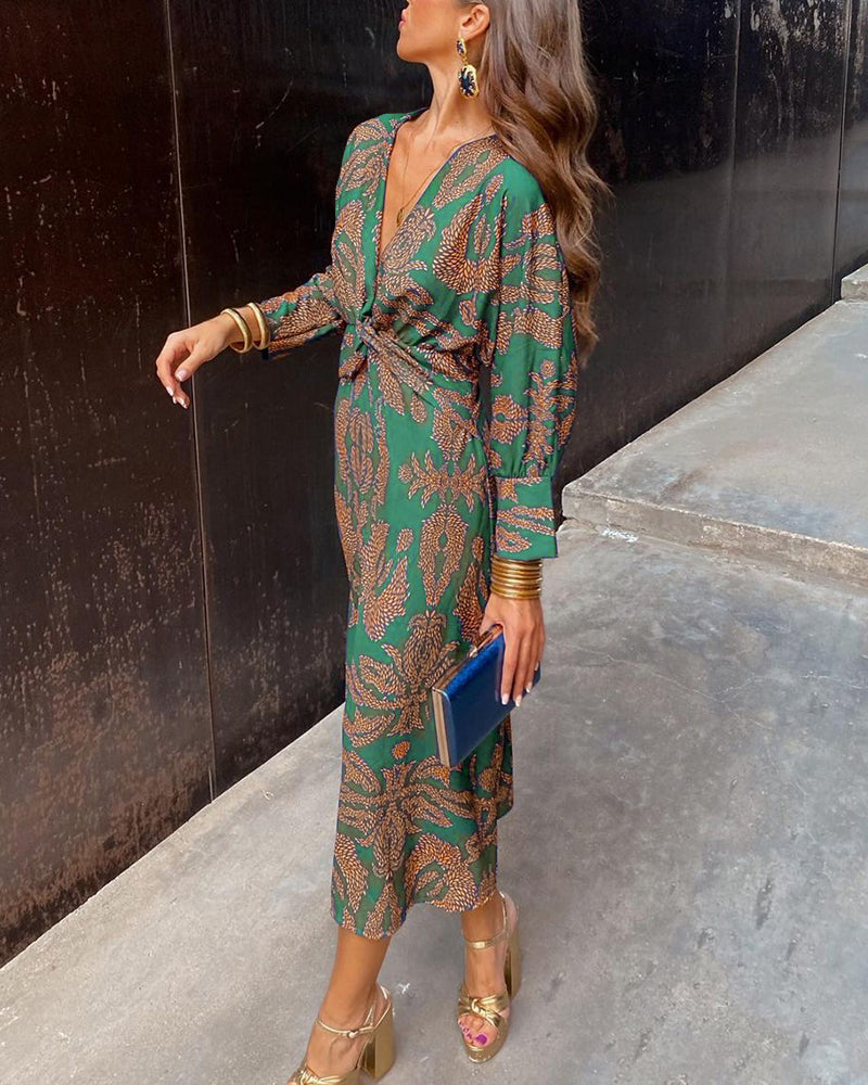 Céline | Robe Midi Élégance Fleurie