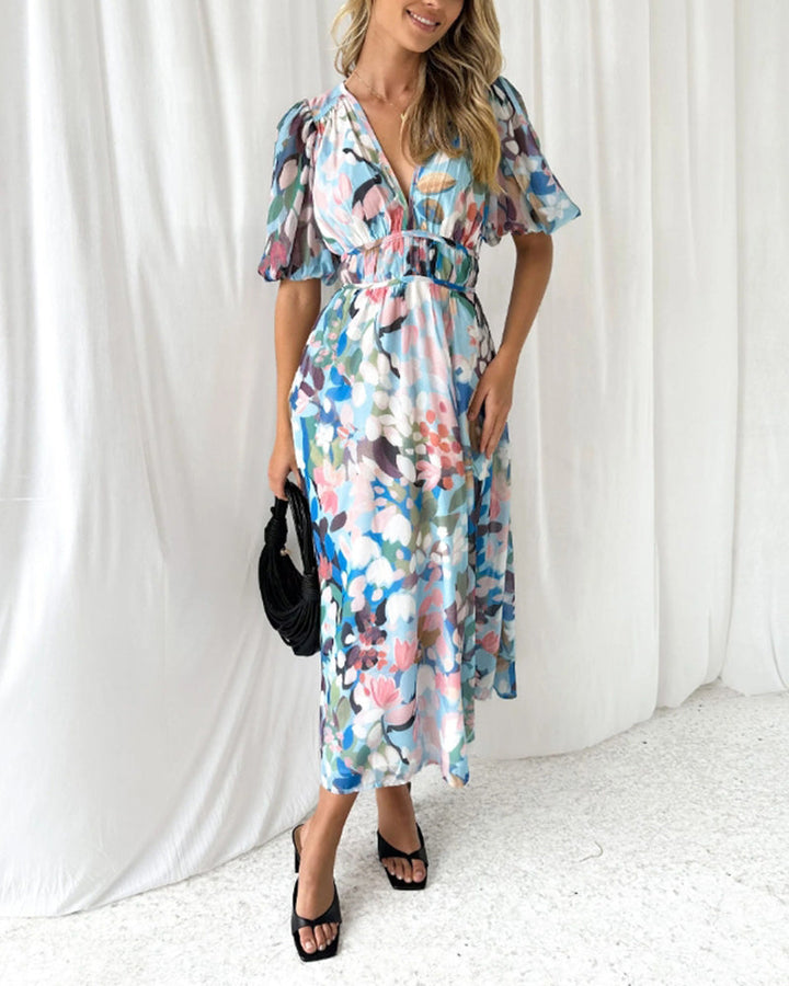 Colette | Robe Féminine à Motif Fleuri