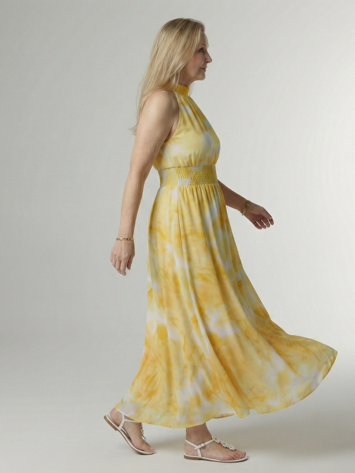 Béatrice | Robe Maxi Fleurie Dos-Nu