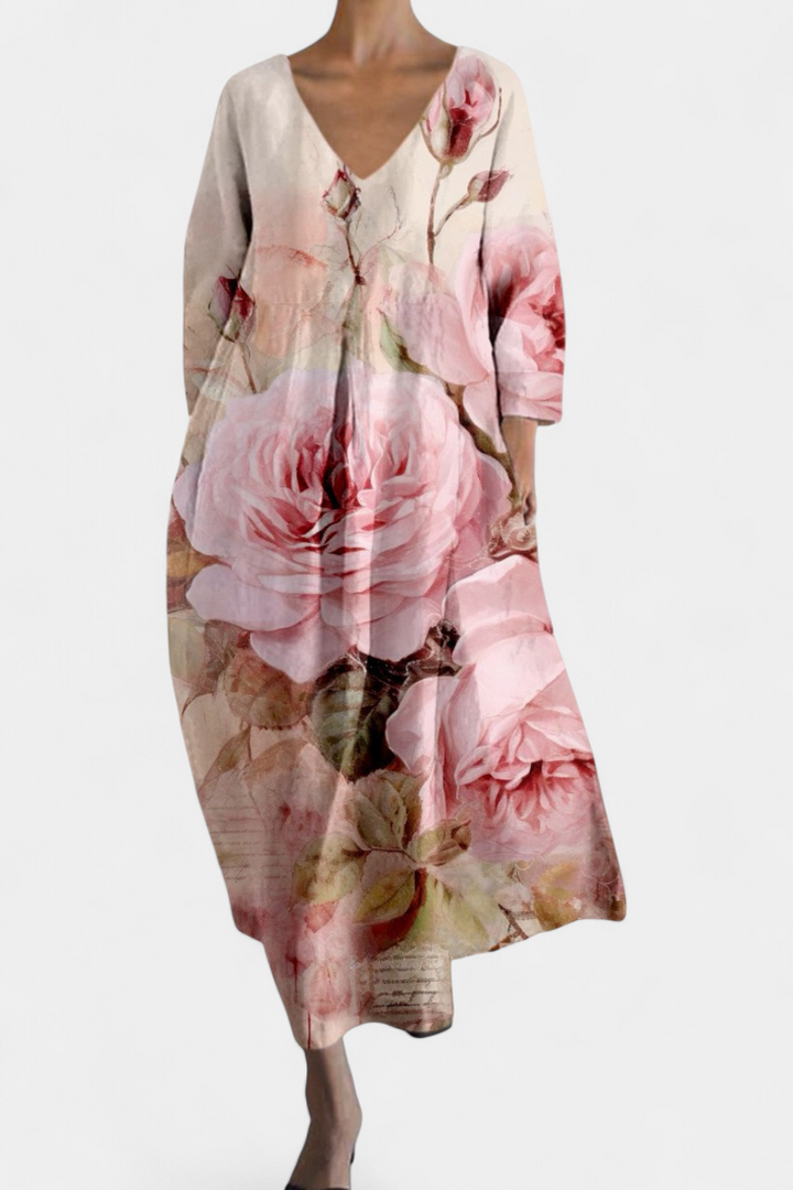 Eabha - V-Neck Fluid Dress