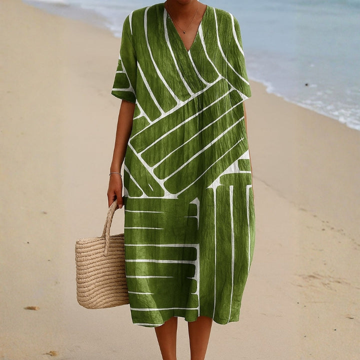 Eithne - Green Geometric Dress