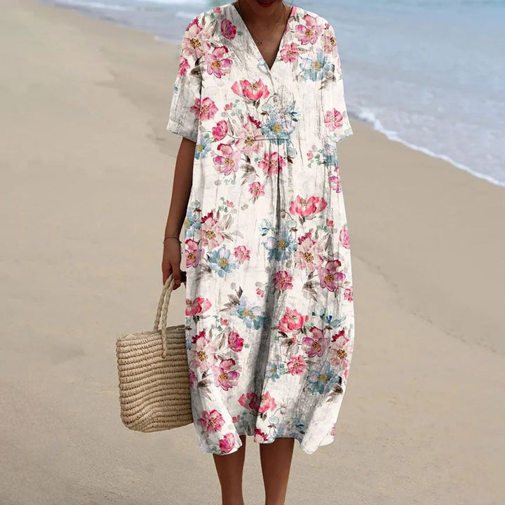 Dervla - Floral Linen Dress