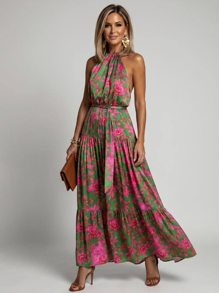 Wilhelmine | Robe Midi Fleurie Tropicale