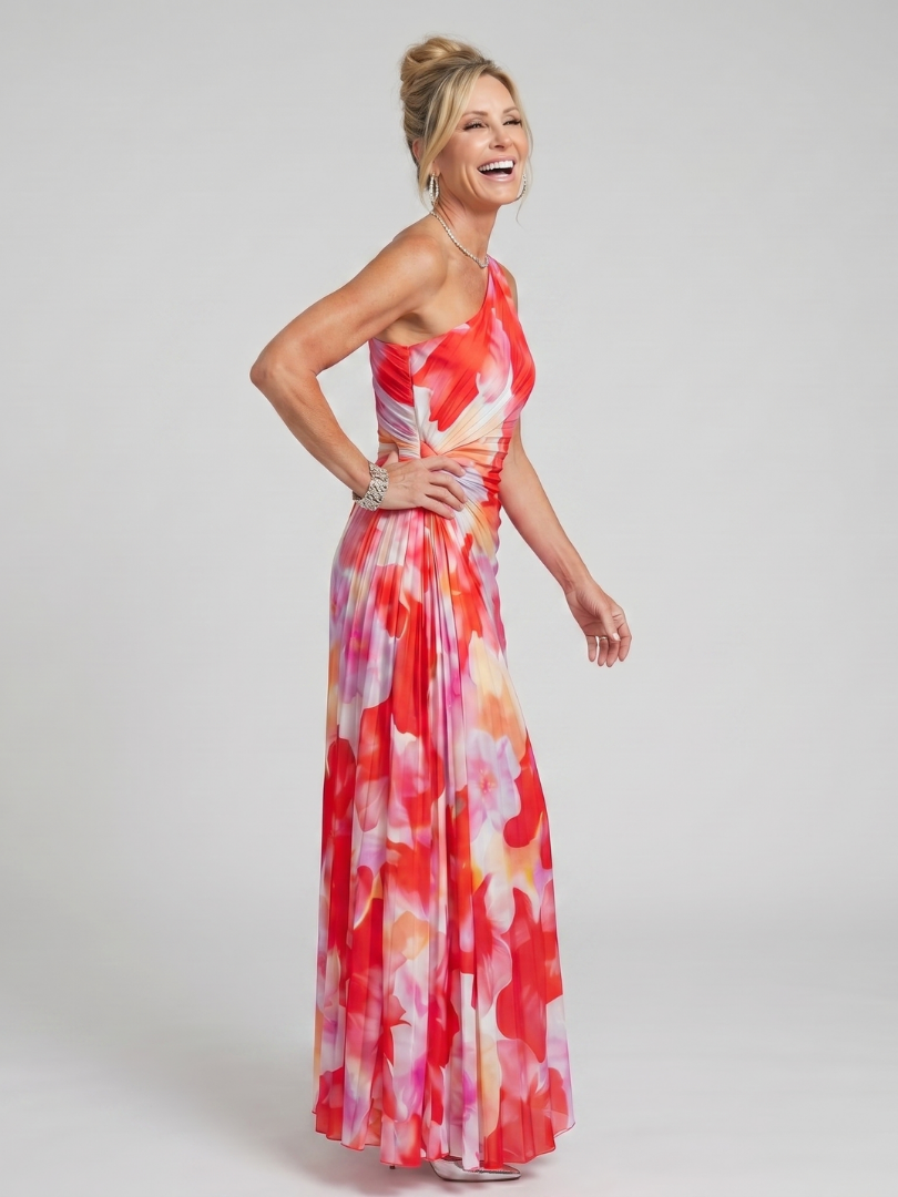 Camille | Robe Maxi Plissée Fleurie