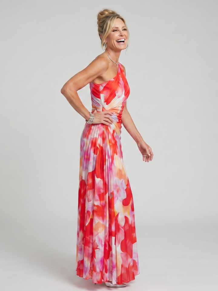 Camille | Robe Maxi Plissée Fleurie