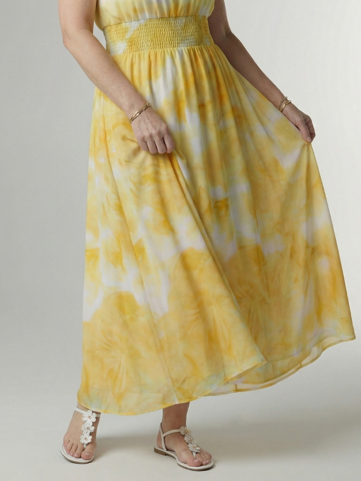 Béatrice | Robe Maxi Fleurie Dos-Nu
