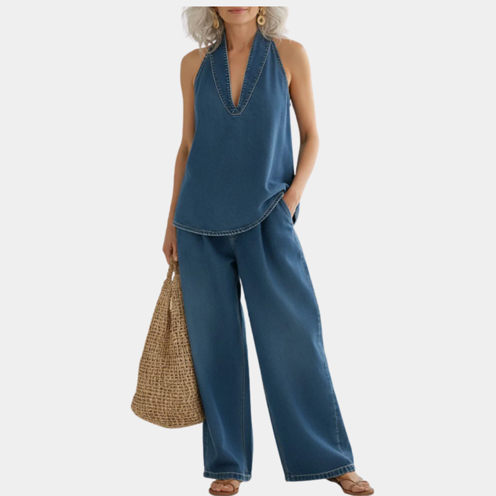 Ivy | Ensemble Coordonné Denim Effet Vintage Lavé Doux