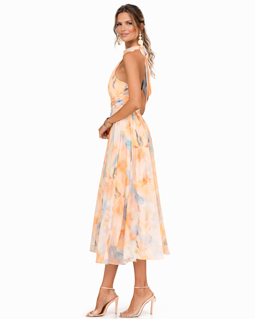 Aurore | Robe Halter Imprimé Aquarelle