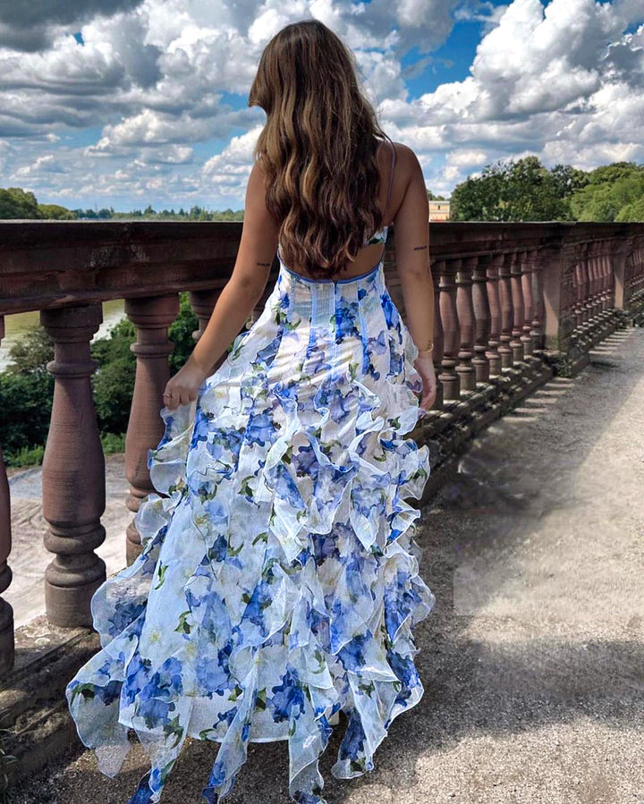 Ulrike | Robe Midi Fleurie à Volants