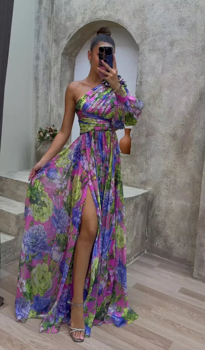 Dervla - One-Shoulder Floral Dress