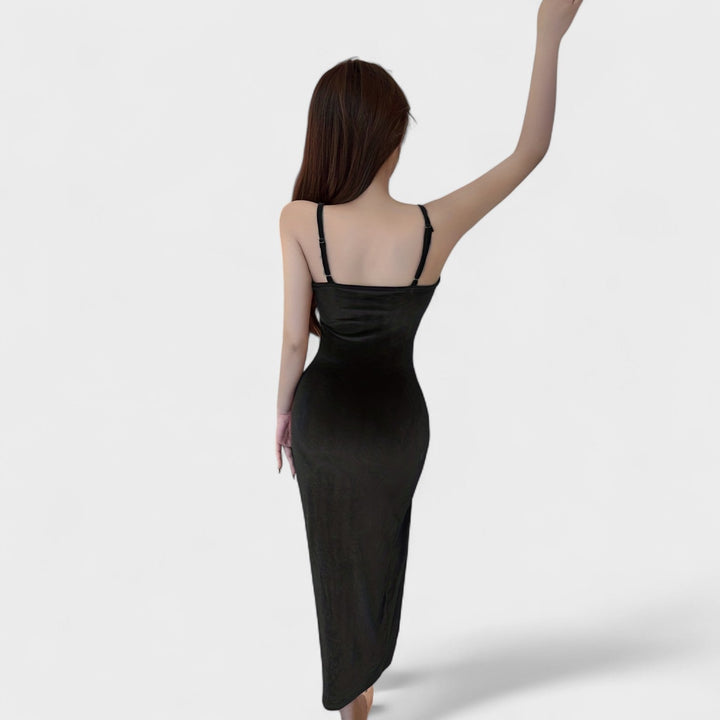 Eimear - Velvet Dress With Slit