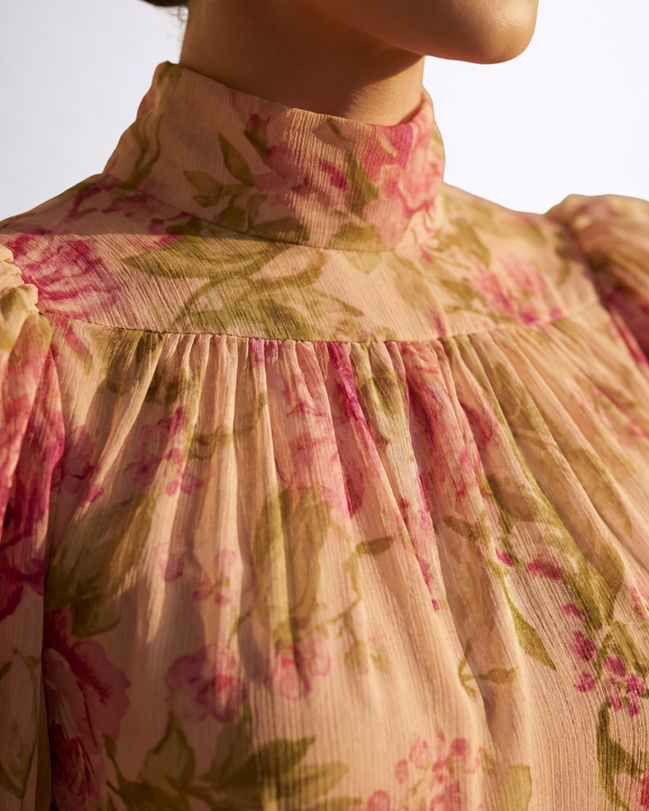 Rosalie | Robe Longue Fleurie en Mousseline