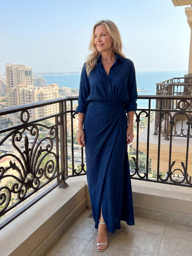 Gaëlle | Robe Chemise Maxi Marine