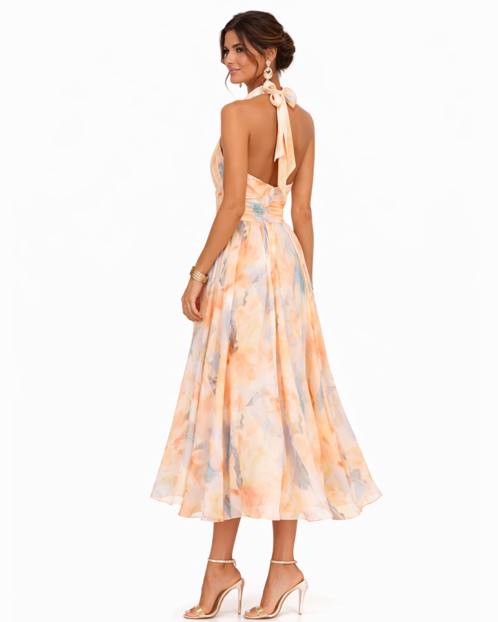 Aurore | Robe Halter Imprimé Aquarelle