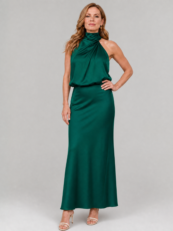 Maud | Robe Maxi en Satin Dos-Nu