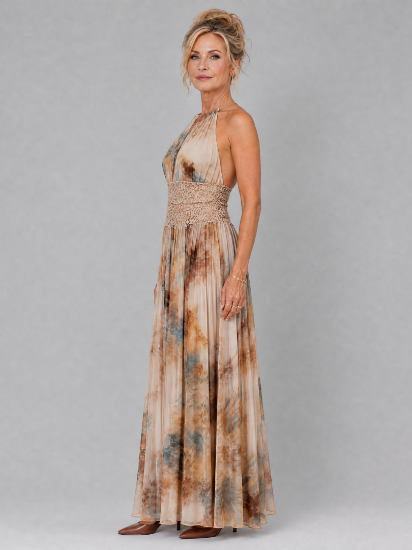 Justine | Robe Maxi Aquarelle au Crochet