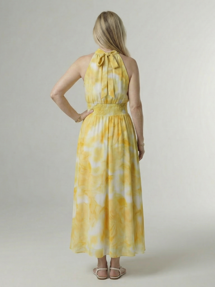 Béatrice | Robe Maxi Fleurie Dos-Nu
