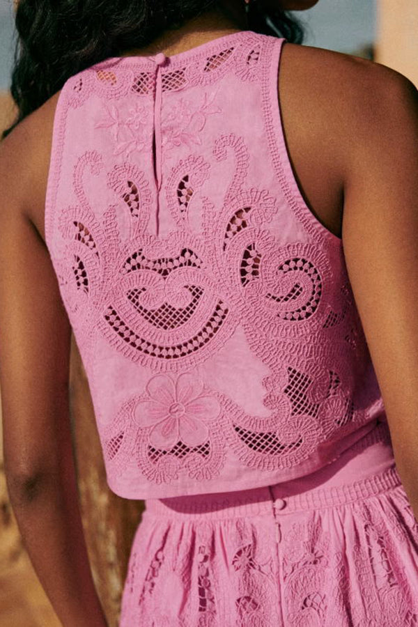 Gráinne - Pink Lace Set