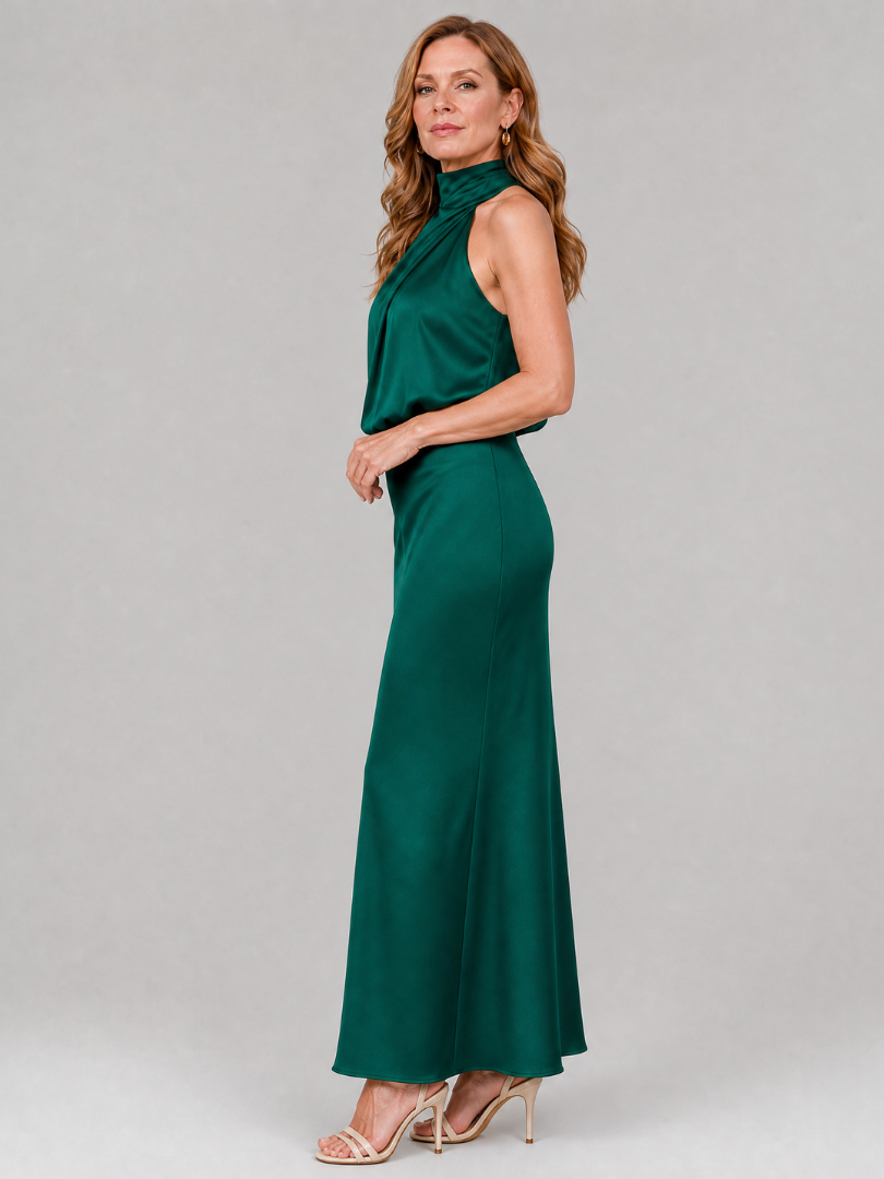 Maud | Robe Maxi en Satin Dos-Nu