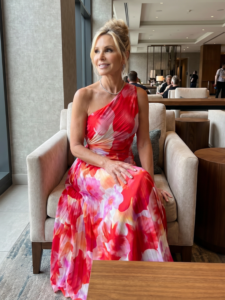 Camille | Robe Maxi Plissée Fleurie