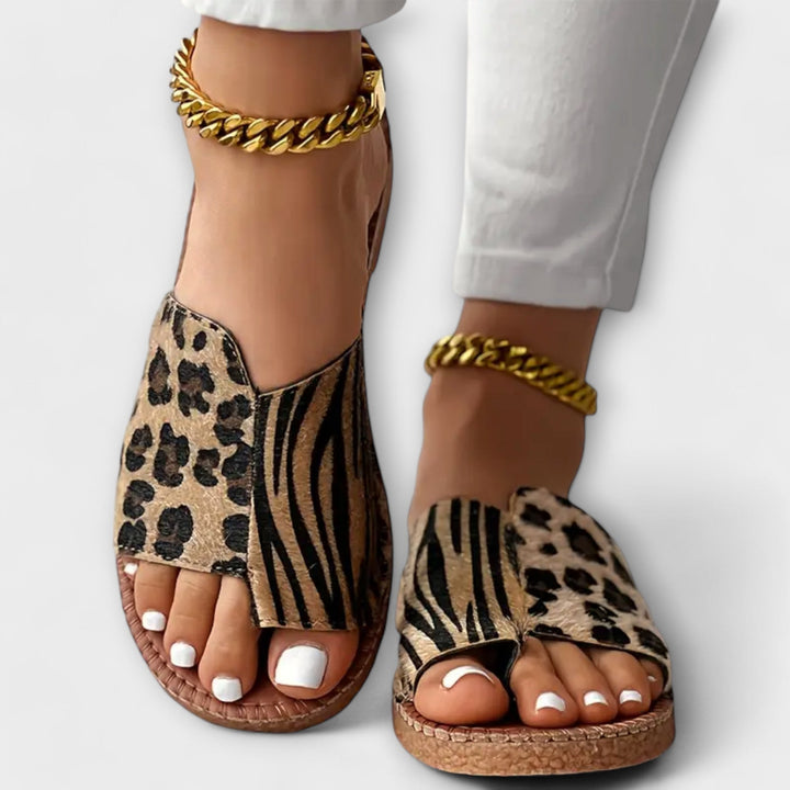 Eabha - Bicolour Animal Print Sandals