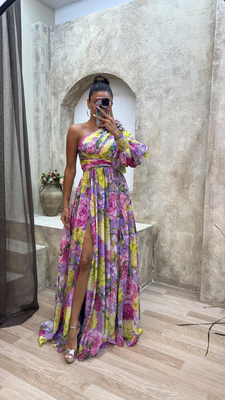 Eabha - One-Shoulder Floral Dress