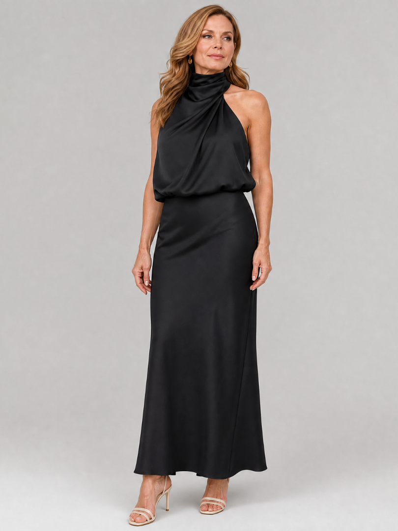 Maud | Robe Maxi en Satin Dos-Nu