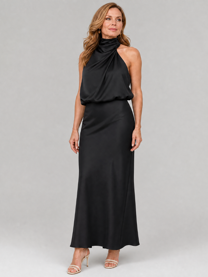 Maud | Robe Maxi en Satin Dos-Nu