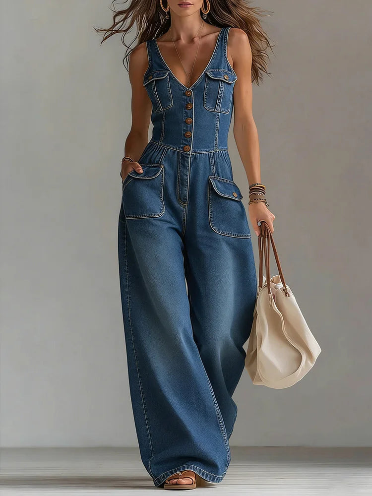 Sofia | Combinaison en Denim Décontracté