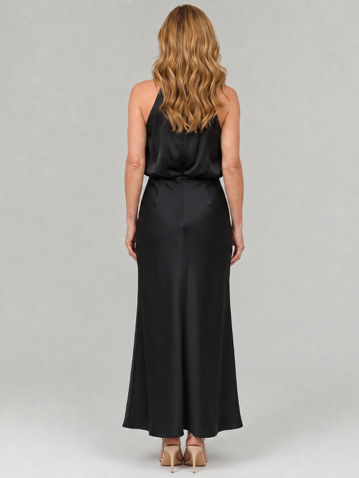Maud | Robe Maxi en Satin Dos-Nu