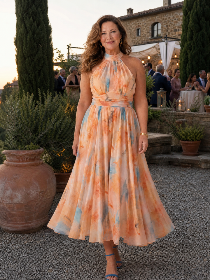 Romane | Robe Midi Multicolore Dos-Nu