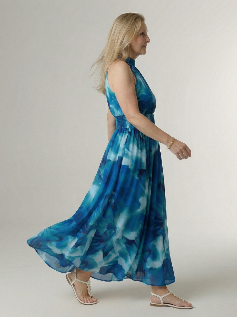 Béatrice | Robe Maxi Fleurie Dos-Nu