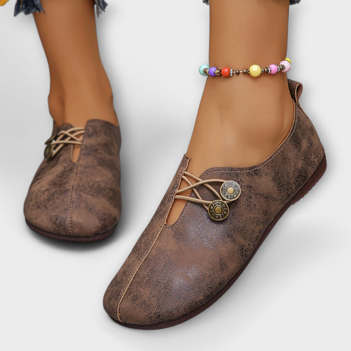Dervla - Leather Ballerina Flats