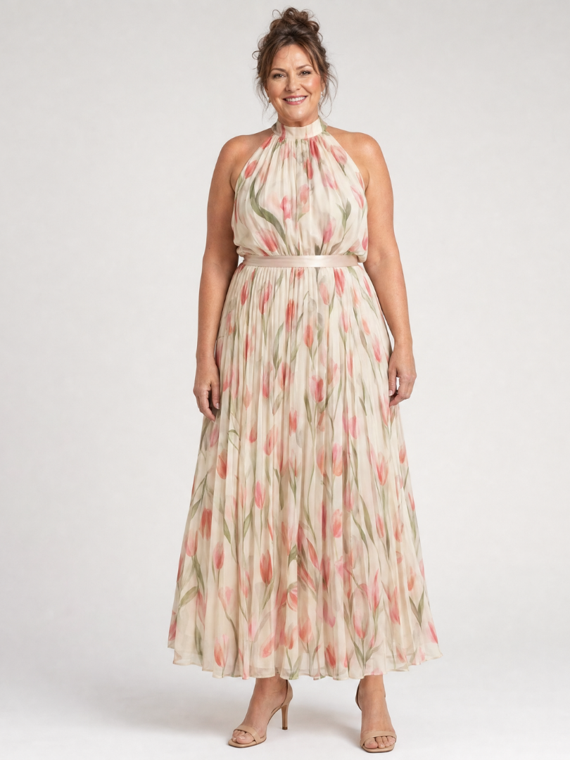 Cécile | Robe Maxi Imprimé Tulipe