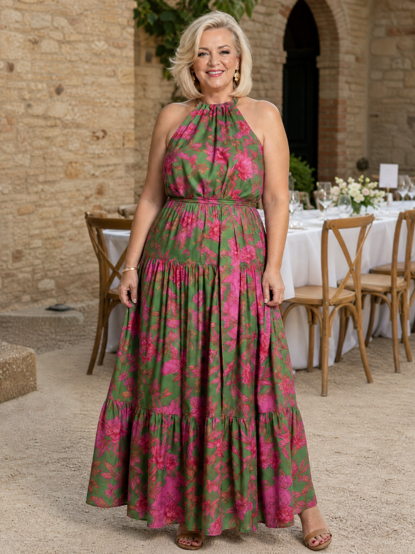 Wilhelmine | Robe Midi Fleurie Tropicale